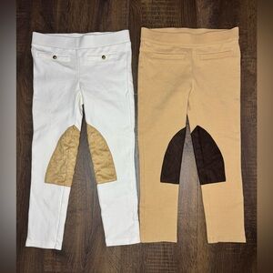 Janie and Jack The Ridding Pants White and Dark Beige